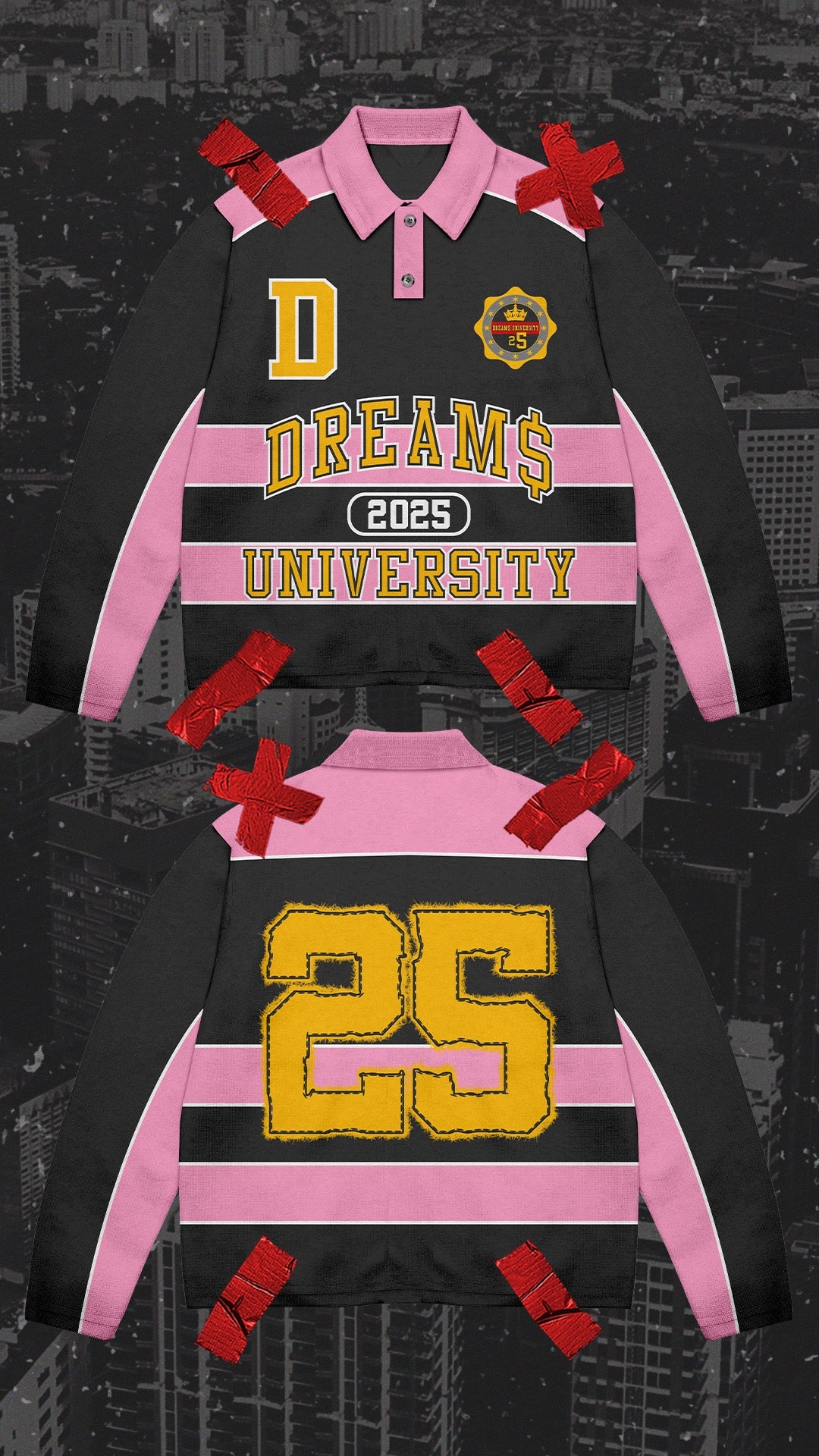 DREAM$ ® Rugby Polo (Pink)