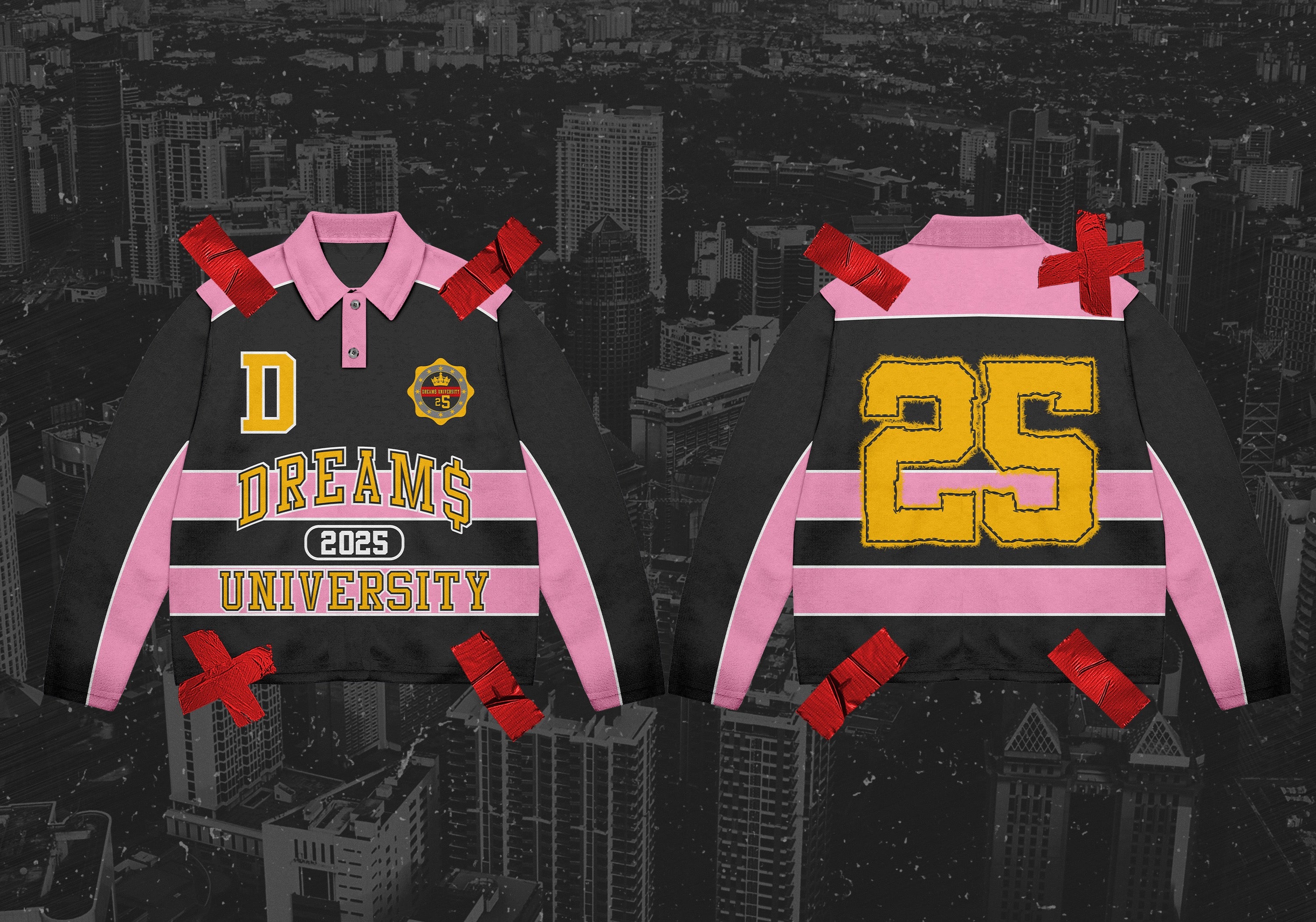 DREAM$ ® Rugby Polo (Pink)