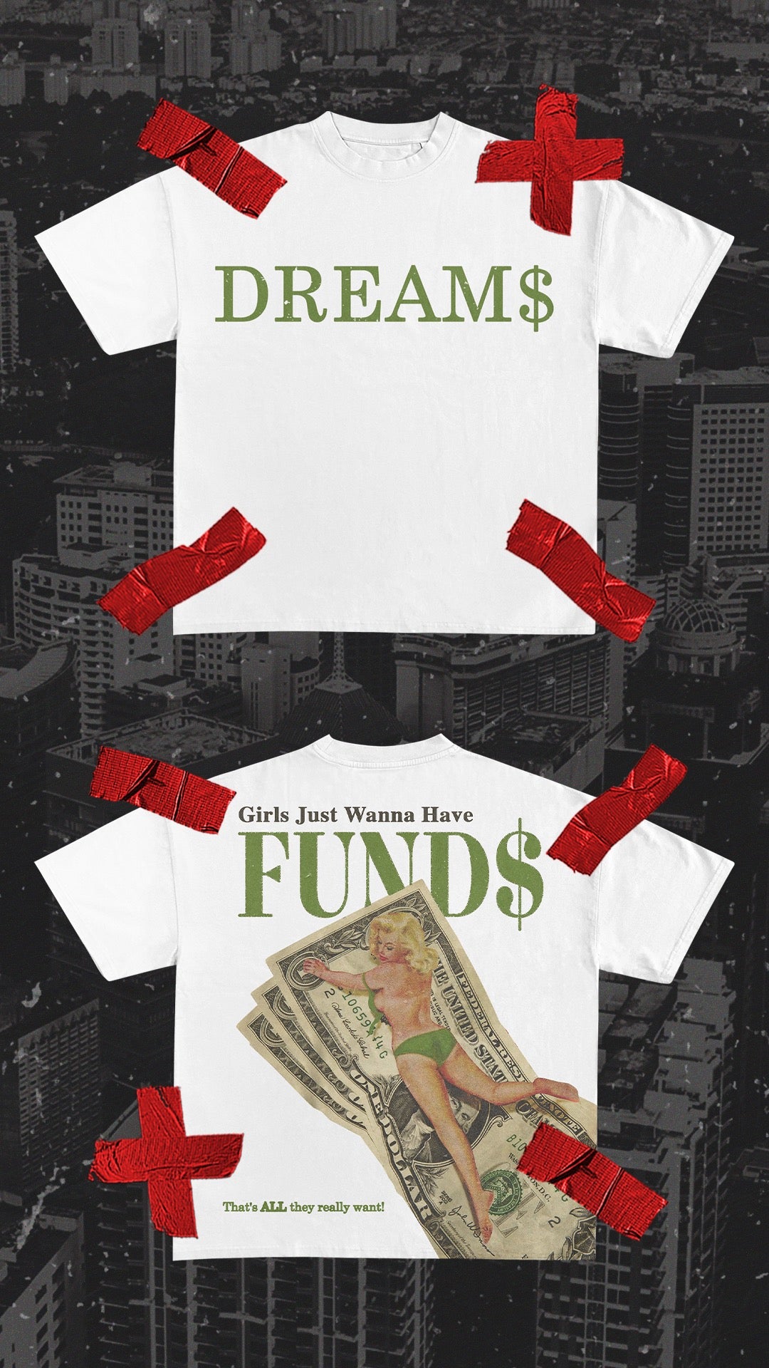 Girls Just Wanna Have FUND$ ® Tee (White)