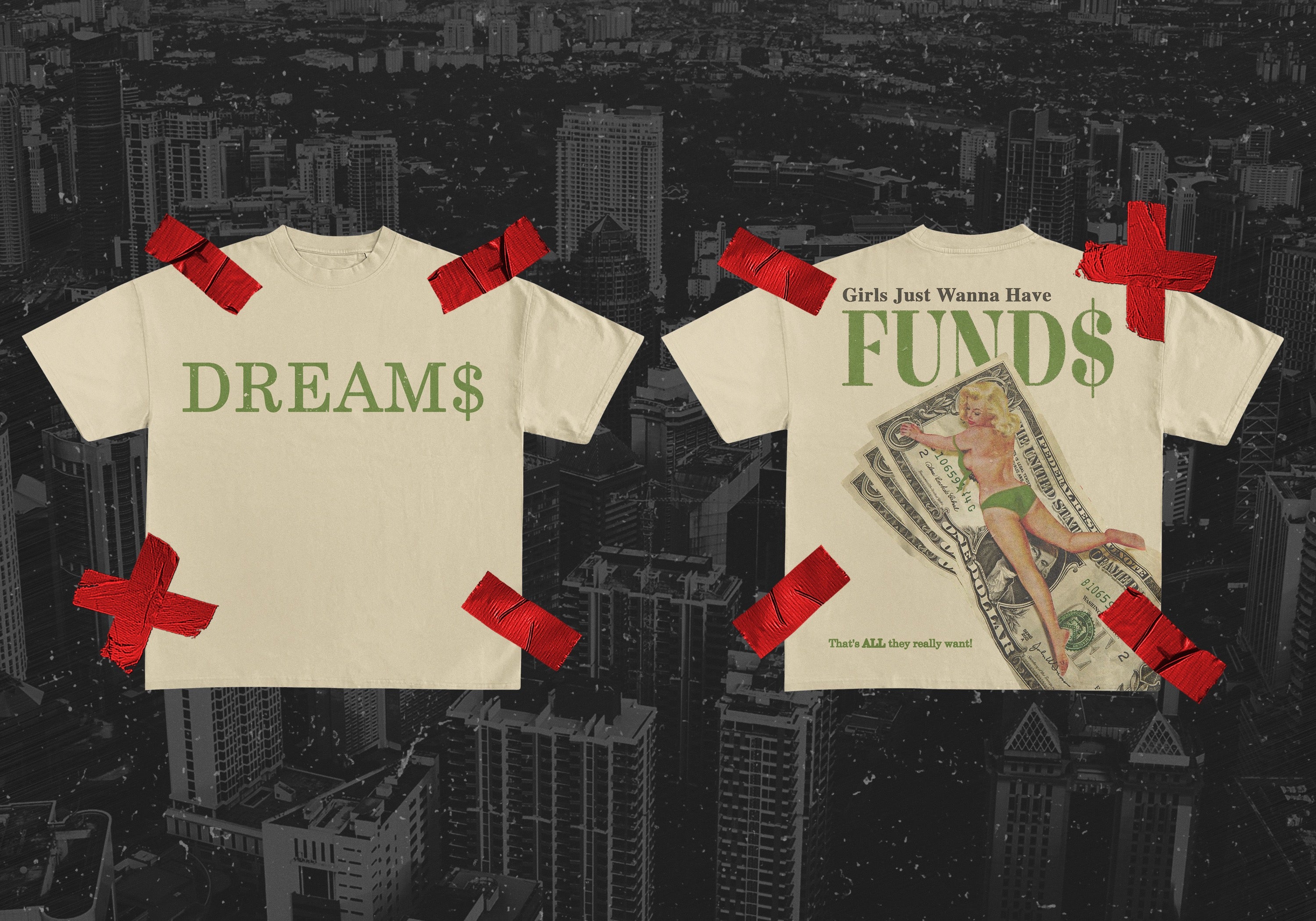 Girls Just Wanna Have FUND$ ® Tee (Cream)