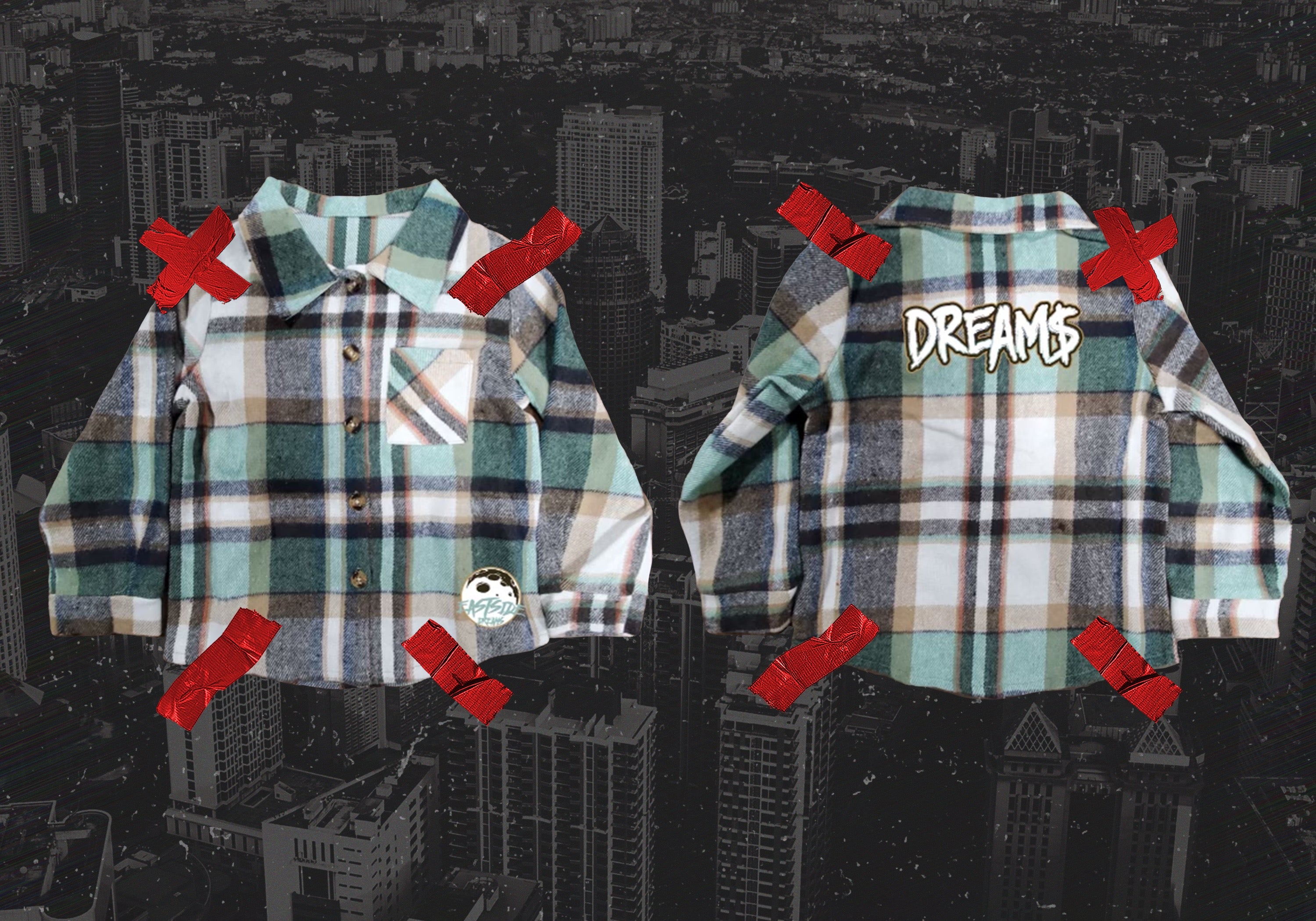 DREAM$ ® Kids Flannel Top (Mint)